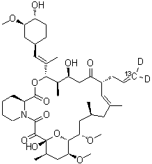 结构式 CAS# 1356841-89-8, 他克莫司-<sup>13</sup>C