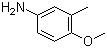 结构式 CAS# 136-90-3, 3-甲基-4-甲氧基苯胺