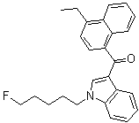 结构式 CAS# 1364933-60-7, (4-乙基-1-萘基)[1-(5-氟戊基)-1H-吲哚-3-基]甲酮