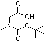 structure of CAS# 13734-36-6, N-Boc-sarcosine;N-[(1,1-Dimethylethoxy)carbonyl]sarcosine