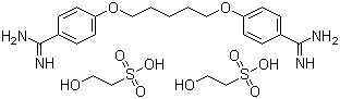 structure of CAS# 140-64-7, Pentamidine isethionate;4,4'-(Pentamethylenedioxy)dibenzamidine bis(2-hydroxyethanesulfonate)