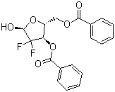 结构式 CAS# 143157-22-6, 2-脱氧-2,2-二氟-3,5-二苯甲酰基-D-呋喃核糖