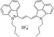 结构式 CAS# 143185-79-9, (E,E)-1-丁基-2-[3-(1-丁基苯并[cd]吲哚-2(1H)-亚基)-1-丙烯基]苯并[cd]吲哚鎓四氟硼酸盐