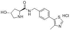 structure of CAS# 1448189-90-9, (2S,4R)-4-Hydroxy-N-(4-(4-methylthiazol-5-yl)benzyl)pyrrolidine-2-carboxamide hydrochloride