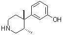 结构式 CAS# 145678-87-1, (+)-(3S,4S)-3,4-二甲基-4-(3-羟基苯基)哌啶