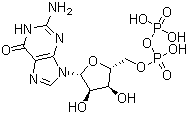structure of CAS# 146-91-8, Guanosine 5'-(trihydrogen diphosphate);GDP