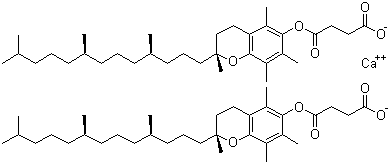 结构式 CAS# 14638-18-7, 维生素 E; 生育酚琥珀酸酯钙盐