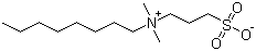结构式 CAS# 15178-76-4, 3-(N,N-二甲基辛基铵)丙烷-1-磺酸内盐; 辛基磺基甜菜碱