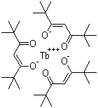 structure of CAS# 15492-51-0, Tris(dipivaloylmethanato)terbium;Tris(2,2,6,6-tetramethyl-3,5-heptanedionato)terbium; Terbium tris(tetramethylheptanedionate)