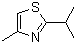 structure of CAS# 15679-13-7, 2-Isopropyl-4-methyl thiazole;4-Methyl-2-(1-methylethyl)-thiazole