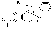 structure of CAS# 16111-07-2, 3',3'-Dimethyl-6-nitro-spiro[2H-1-benzopyran-2,2'-indoline]-1'-ethanol;3',3'-Dimethyl-1'-(beta-hydroxyethyl)-6-nitrospiro[2H-1-benzopyran-2,2'-indoline]