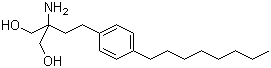 结构式 CAS# 162359-55-9, 2-氨基-2-[2-(4-辛基苯基)乙基]-1,3-丙二醇