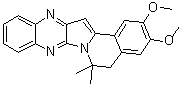 structure of CAS# 163769-88-8, 5,6-Dihydro-2,3-dimethoxy-6,6-dimethylbenz[7,8]indolizino[2,3-b]quinoxaline;YM 90709
