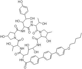 结构式 CAS# 166663-25-8, 阿尼芬净