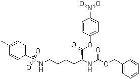 structure of CAS# 16879-94-0, N6-[(4-Methylphenyl)sulfonyl]-N2-[(phenylmethoxy)carbonyl]-L-lysine 4-nitrophenyl ester