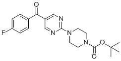 结构式 CAS# 1703794-73-3, 4-(5-(4-氟苯甲酰)嘧啶-2-基)哌嗪-1-甲酸叔丁酯
