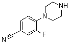 结构式 CAS# 182181-38-0, 3-氟-4-(哌嗪-1-基)苯甲腈