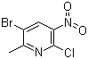 结构式 CAS# 186413-75-2, 2-氯-3-硝基-5-溴-6-甲基吡啶