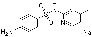 structure of CAS# 1981-58-4, Sulfamethazine sodium salt;4-Amino-N-(4,6-dimethyl-2-pyrimidinyl)benzenesulfonamide sodium salt