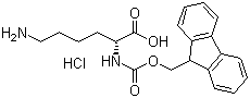 结构式 CAS# 201002-47-3, N2-[芴甲氧羰基]-D-赖氨酸盐酸盐