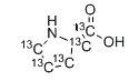 structure of CAS# 201740-83-2, L-Proline-<sup>13</sup>C<sub>5</sub>;(2S)-(2,3,4,5-13C4)azolidine-2-carboxylic acid