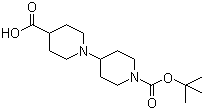 structure of CAS# 201810-59-5, 1'-(tert-Butoxycarbonyl)-1,4'-bipiperidine-4-carboxylic acid;1-(1-tert-Butoxycarbonyl-4-piperidinyl)piperidine-4-carboxylic acid