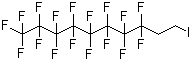 结构式 CAS# 2043-53-0, 1,1,1,2,2,3,3,4,4,5,5,6,6,7,7,8,8-十七氟-10-碘庚烷; 2-(全氟辛基)碘代乙烷