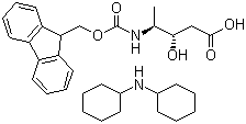 结构式 CAS# 204316-31-4, N-芴甲氧羰基-(3S,4S)-4-氨基-3-羟基戊酸二环己胺盐