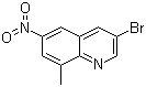 structure of CAS# 210708-22-8, 3-Bromo-8-methyl-6-nitroquinoline