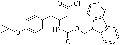 structure of CAS# 219967-69-8, (betaS)-4-(tert-Butoxy)-beta-[[(9H-fluoren-9-ylmethoxy)carbonyl]amino]benzenebutanoic acid