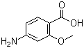 structure of CAS# 2486-80-8, 4-Amino-2-methoxybenzoic acid;4-Amino-2-methoxybenzenecarboxylic acid; 2-Methoxy-4-aminobenzoic acid