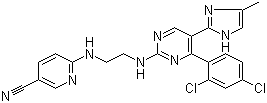 结构式 CAS# 252917-06-9, CHIR-99021; 6-[2-[4-(2,4-二氯苯基)-5-(4-甲基-1H-咪唑-2-基)嘧啶-2-基氨基]乙基氨基]吡啶-3-甲腈