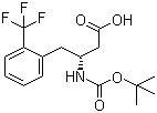 structure of CAS# 269396-77-2, Boc-(R)-3-Amino-4-(2-trifluoromethylphenyl)butyric acid;(betaR)-beta-[[(tert-Butoxy)carbonyl]amino]-2-(trifluoromethyl)benzenebutanoic acid