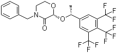structure of CAS# 287930-75-0, (2R)-4-Benzyl-2-[(1R)-1-[3,5-bis(trifluoromethyl)phenyl]ethoxy]morpholin-3-one