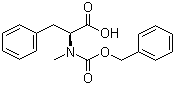 structure of CAS# 2899-07-2, Cbz-N-methyl-L-phenylalanine;2-Methyl(phenylmethoxycarbonyl)amino-3-phenylpropanoic acid