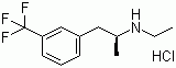 结构式 CAS# 3239-45-0, 右盐酸芬氟拉明; (S)-N-乙基-alpha-甲基-3-(三氟甲基)苯乙胺盐酸盐