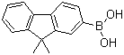 结构式 CAS# 333432-28-3, 9,9-二甲基芴-2-硼酸; 9,9-二甲基-2-硼酸芴