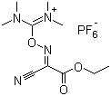 structure of CAS# 333717-40-1, 6-Cyano-N,N,2-trimethyl-7-oxo-4,8-dioxa-2,5-diazadec-5-en-3-aminium hexafluorophosphate
