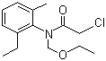 结构式 CAS# 34256-82-1, 乙草胺; 2'-乙基-6'甲基-N-(乙氧甲基)-2-氯代乙酰替苯胺
