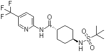 结构式 CAS# 342577-38-2, 韦利贝特; N-[5-(三氟甲基)-2-吡啶基]-反式-4-[[(1,1-二甲基乙基)磺酰]氨基]环己烷-1-甲酰胺