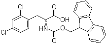 structure of CAS# 352351-61-2, 2,4-Dichloro-N-[(9H-fluoren-9-ylmethoxy)carbonyl]-D-phenylalanine