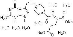 结构式 CAS# 357166-29-1, 培美曲赛二钠七水合物