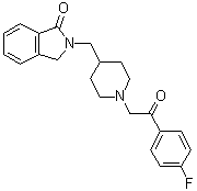 structure of CAS# 359625-79-9, 2-[[1-[2-(4-Fluorophenyl)-2-oxoethyl]-4-piperidinyl]methyl]-2,3-dihydro-1H-isoindol-1-one;CYR 101