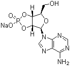 结构式 CAS# 37063-35-7, 腺苷 2',3'-环状磷酸酯钠盐