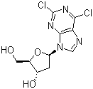structure of CAS# 37390-66-2, 2,6-Dichloropurine-2'-deoxyriboside