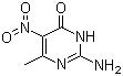 structure of CAS# 4214-85-1, 2-Amino-6-methyl-5-nitro-3H-pyrimidin-4-one;2-Amino-6-methyl-5-nitro-3H-pyrimidine-4-one; 2-Amino-6-methyl-5-nitro-4(3H)-pyrimidinone