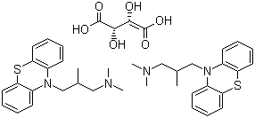 结构式 CAS# 4330-99-8, 酒石酸异丁嗪; N,N,2-三甲基-3-吩噻嗪-10-基-1-丙胺酒石酸盐