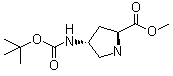 结构式 CAS# 473806-21-2, (4R)-4-[[(叔丁氧羰基]氨基]-L-脯氨酸甲酯