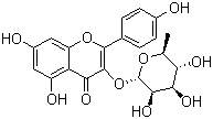 structure of CAS# 482-39-3, Afzelin;Kaempferol 3-o-glucorhamnoside; Kaempferol 3-rhamnoside