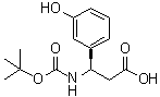 结构式 CAS# 500788-89-6, (betaR)-beta-[[叔丁氧羰基]氨基]-3-羟基苯丙酸